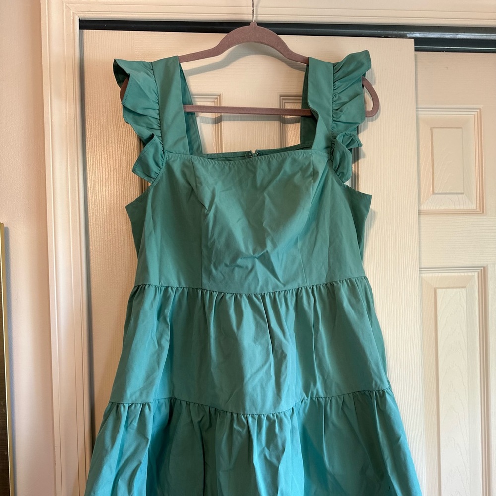 SHEIN Plus Ruffle Armhole Flounce Hem Dress 1X